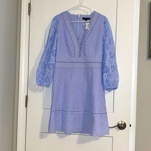 NWT SZ 12 Banana Republic Eyelet Puff-Sleeve Dress